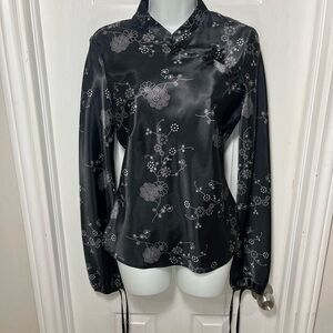 Elegant Black Floral Women's Top
